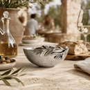 Vagabond House Olive Grove Stainless Steel Serving Bowl with Pewter Accent - BlueJay Avenue