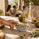 Vagabond House Olive Grove Stainless Steel Serving Bowl with Pewter Accent - BlueJay Avenue