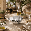 Vagabond House Olive Grove Stainless Steel Serving Bowl with Pewter Accent - BlueJay Avenue