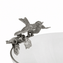 Vagabond House Song Bird Glass Serving Bowl with Pewter Bird Accent - BlueJay Avenue