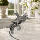 Vagabond House Song Bird Glass Serving Bowl with Pewter Bird Accent - BlueJay Avenue