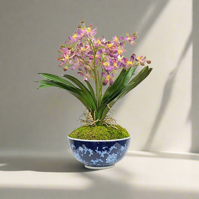 Vanda Orchid Artificial Flower Plant In Longlife Bowl - BlueJay Avenue