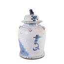Vintage Temple Jar Flower Bird Motif – Blue & White Porcelain Ginger Jar - BlueJay Avenue