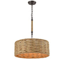 Weaverton 3 - Light Natural Rope Modern Chandelier Light Fixture - BlueJay Avenue
