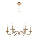 Wellsley 6 - Light Gold Farmhouse Chandelier - BlueJay Avenue