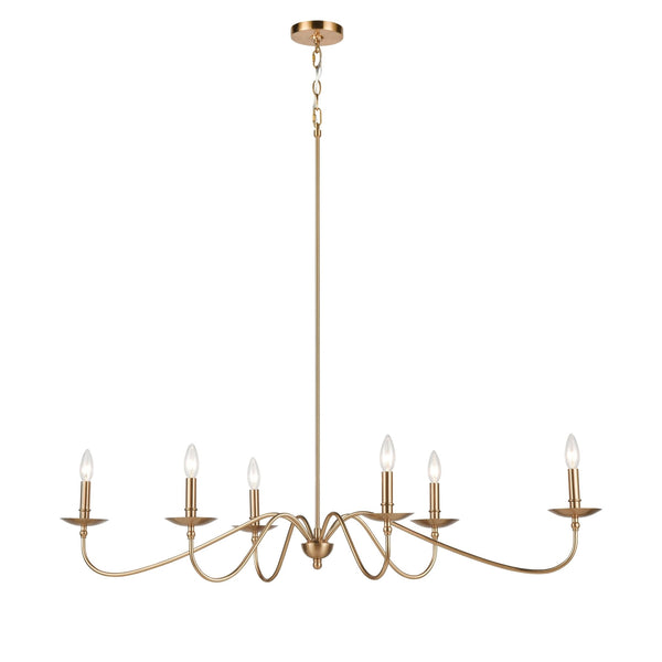 Wellsley 6 - Light Gold Farmhouse Chandelier - BlueJay Avenue