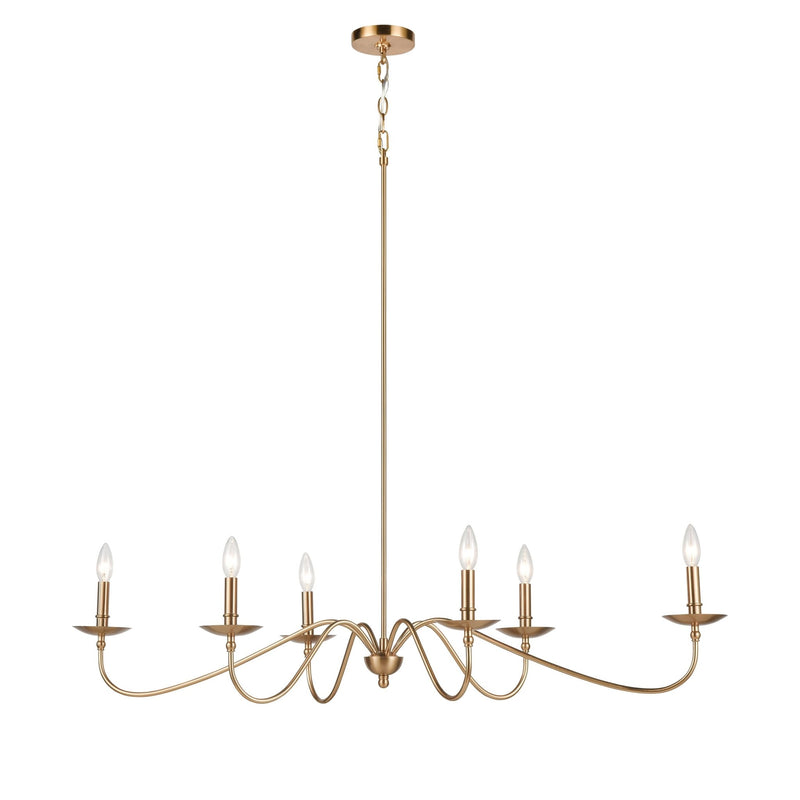 Wellsley 6 - Light Gold Farmhouse Chandelier - BlueJay Avenue