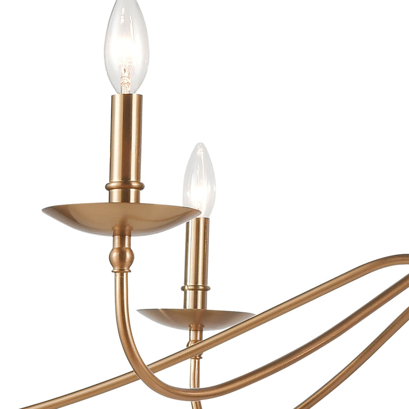 Wellsley Dimmable 6 - Gold Light Linear Chandelier - BlueJay Avenue
