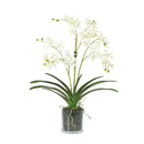 White Vanda Faux Orchid Arrangement in Vase – 24" - BlueJay Avenue