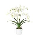 White Vanda Faux Orchid Arrangement in Vase – 24" - BlueJay Avenue