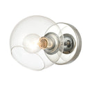 Claro Polished Chrome Clear Glass Globe Wall Sconce - BlueJay Avenue