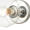 Claro Polished Chrome Clear Glass Globe Wall Sconce - BlueJay Avenue