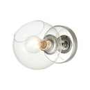 Claro Polished Chrome Clear Glass Globe Wall Sconce - BlueJay Avenue
