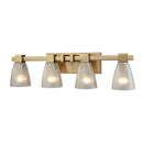 Ensley 4-Light Glass Bathroom Vanity Light – Satin Brass - BlueJay Avenue