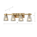 Ensley 4-Light Glass Bathroom Vanity Light – Satin Brass - BlueJay Avenue