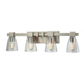Ensley 4-Light Glass Bathroom Vanity Light – Satin Nickel - BlueJay Avenue