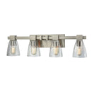 Ensley 4-Light Glass Bathroom Vanity Light – Satin Nickel - BlueJay Avenue