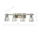 Ensley 4-Light Glass Bathroom Vanity Light – Satin Nickel - BlueJay Avenue