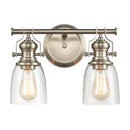 Chadwick Satin Nickel Seeded Glass Bathroom Vanity Light , 2-Lt - BlueJay Avenue