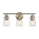 Chadwick Satin Nickel Seeded Glass Bathroom Vanity Light, 3-Lt - BlueJay Avenue