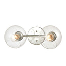 Claro Polished Chrome Clear Glass Bathroom Vanity Light, 2-Lt - BlueJay Avenue
