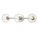 Claro Polished Chrome Clear Glass Bathroom Vanity Light, 3-Lt - BlueJay Avenue