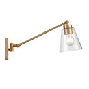 East Point Satin Brass Swing Arm Glass Wall Sconce
