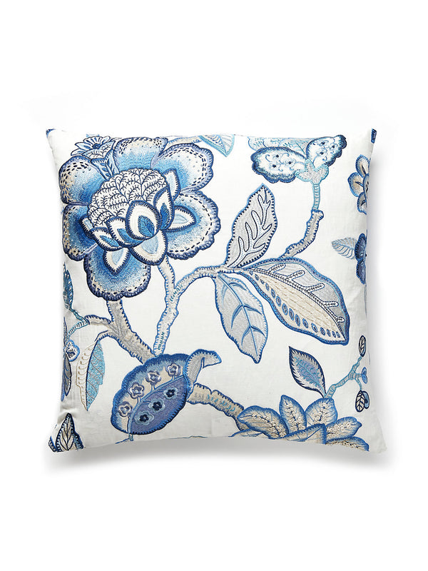 Coromandel Embroidery Pillow, Porcelain - BlueJay Avenue