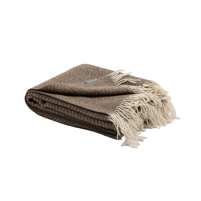 Caitlin Wool Throw Blanket, Walnut - BlueJay Avenue