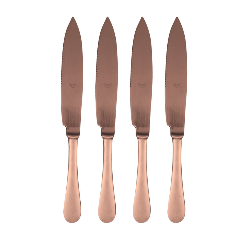 American Steak Knife Set Of 4 Ice Matte Finish, Bronze - BlueJay Avenue