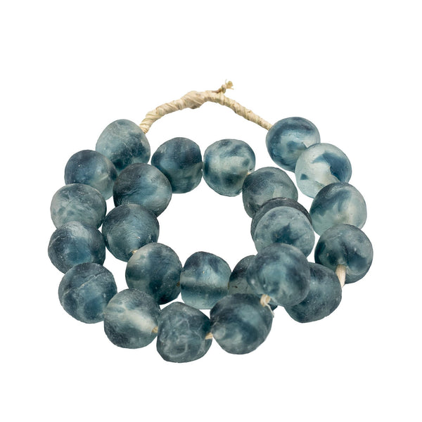 Attie Sea Glass Beads, Frosty Blue - BlueJay Avenue