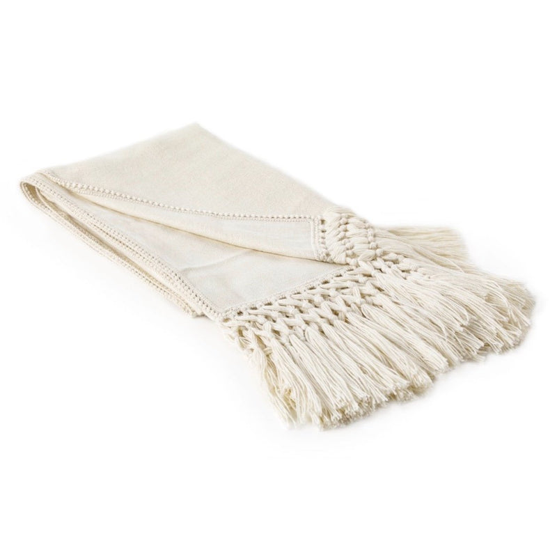 Baby Alpaca Crochet Throw, Ivory - BlueJay Avenue