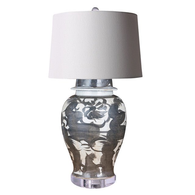 Black Sea Flower Large Jar Lamp - BlueJay Avenue