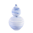 Blue And White Marblized Gourd Vase - BlueJay Avenue