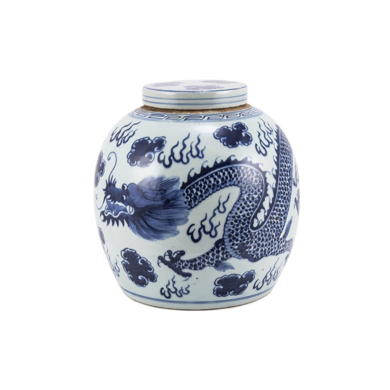 Blue And White Ming Jar Dragon Large - BlueJay Avenue