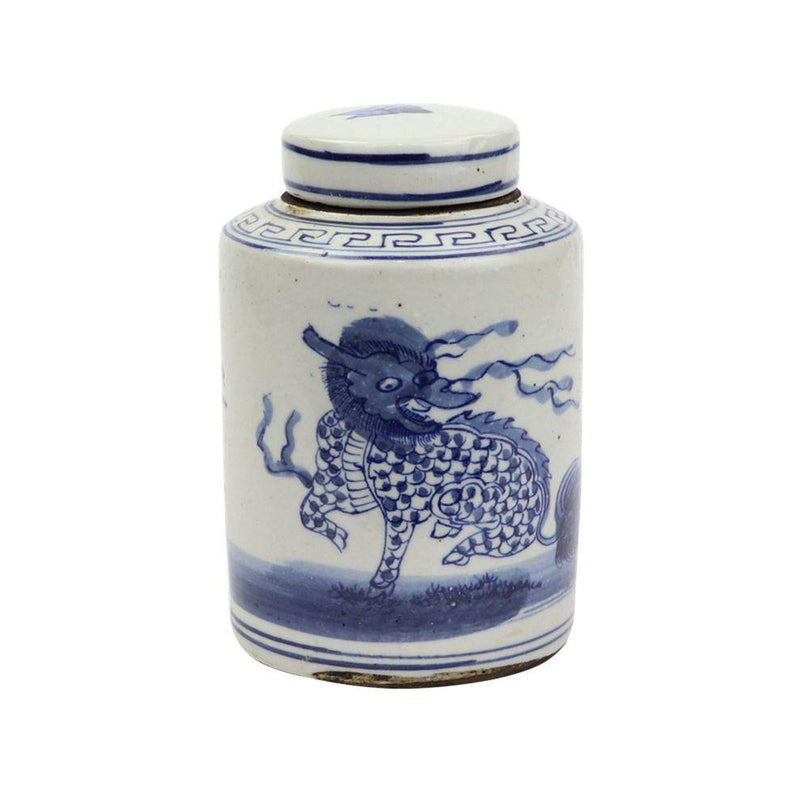Blue And White Mini Tea Jar Kirin - BlueJay Avenue