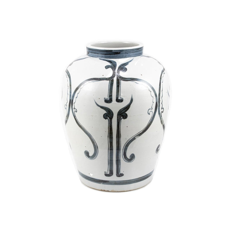 Blue And White Peking Opera Mask Jar - BlueJay Avenue