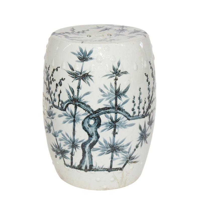 Blue And White Porcelain Garden Stool Magpie On Treetop - BlueJay Avenue