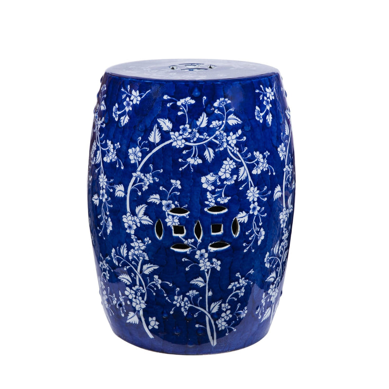 Blue Leaf & Petal Garden Stool - BlueJay Avenue