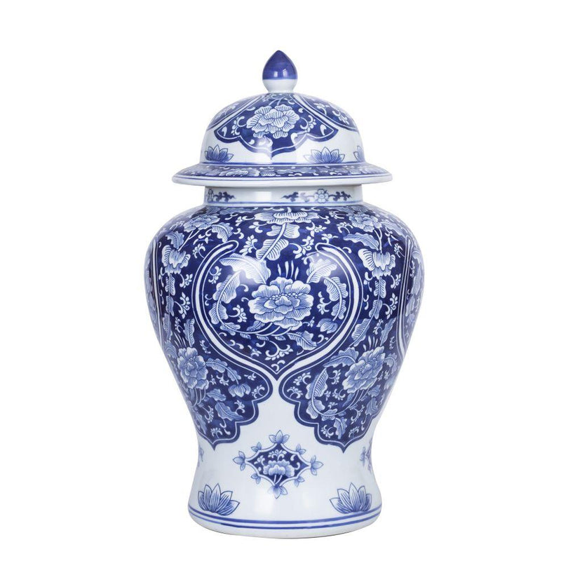 Blue Peony Temple Jar Large - BlueJay Avenue