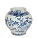 Blue & White Bird Floral Open Top Jar - BlueJay Avenue