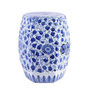 Blue & White Hex Garden Stool Grape Vines - BlueJay Avenue