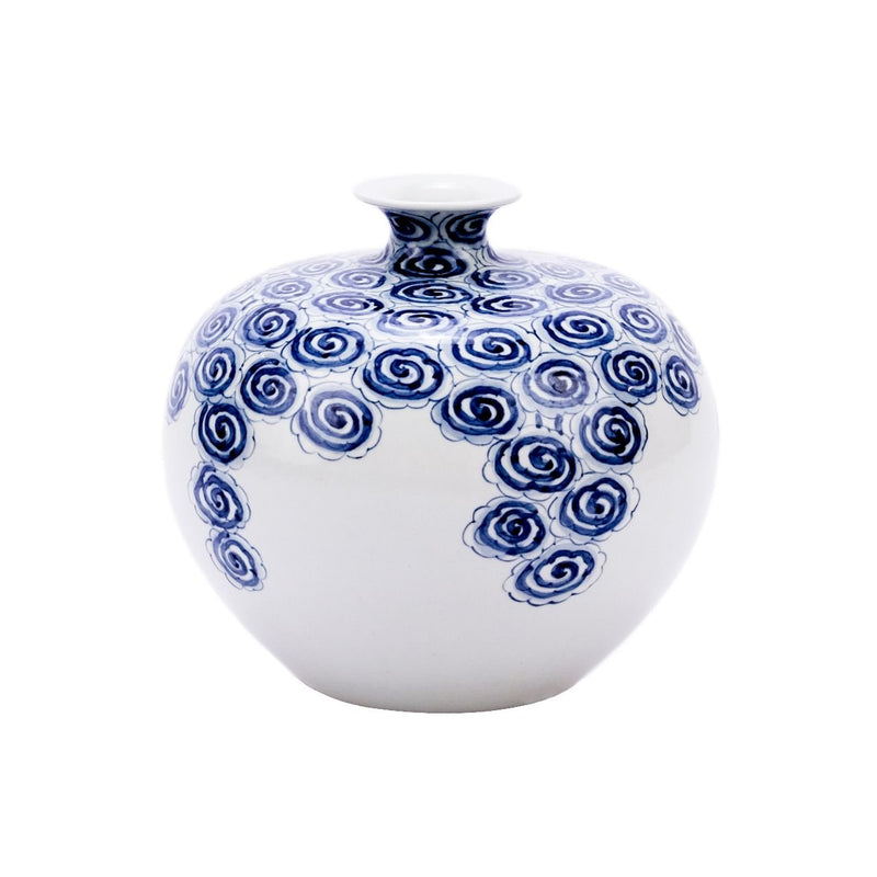 B&W Driftting Cloud Pomeranate Vase - BlueJay Avenue