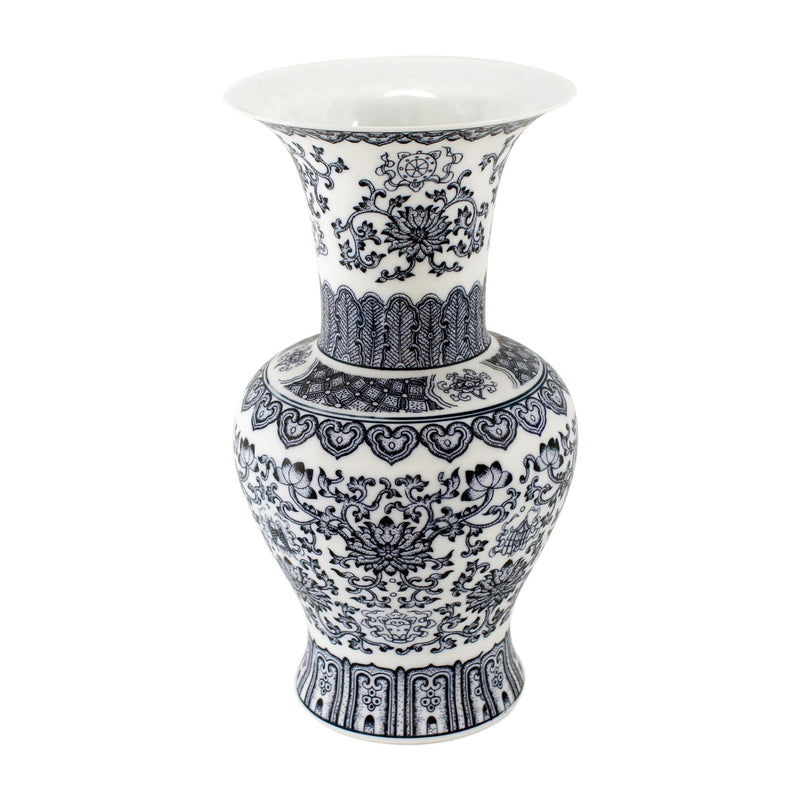 B&W Twisted Lotus Baluster Vase - BlueJay Avenue