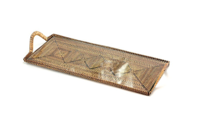 Calaisio Rectangular Serving Tray With Glass Bottom - BlueJay Avenue
