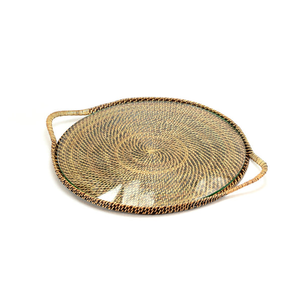 Calaisio Round Glass Serving Tray - BlueJay Avenue