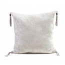Charleston Velvet Throw Pillow With Hide Tassel - BlueJay Avenue