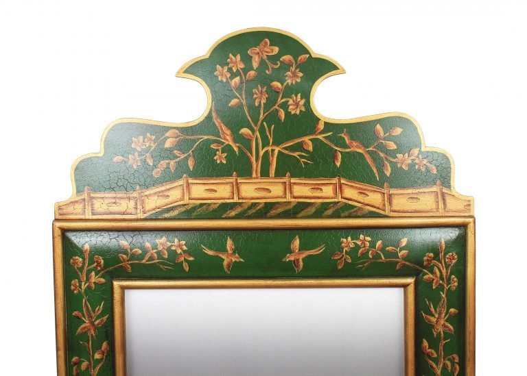 Chinoiserie Accent Mirror, Moss Green - BlueJay Avenue