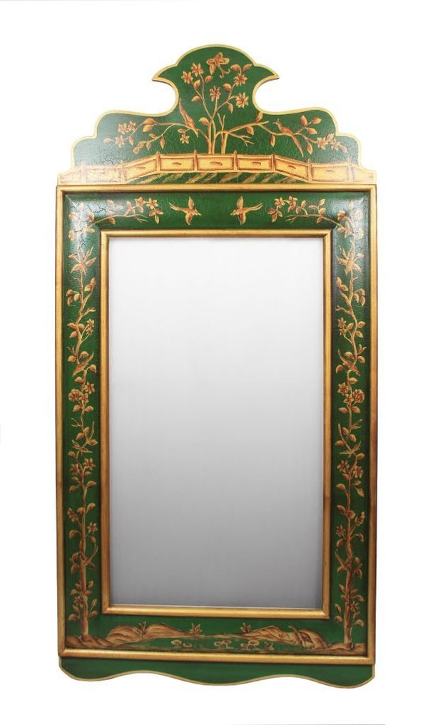 Chinoiserie Accent Mirror, Moss Green - BlueJay Avenue