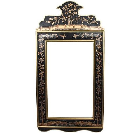 Chinoiserie Black & Gold Wall Mirror - BlueJay Avenue